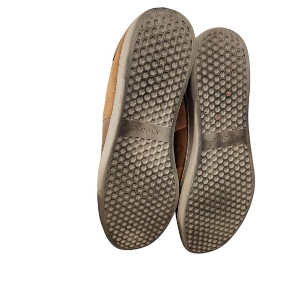 VIONIC JEROME MENS 11.5 CASUAL SNEAKERS TAN LEATHER SUEDE Y2K BOWLING 2000s - Picture 8 of 11